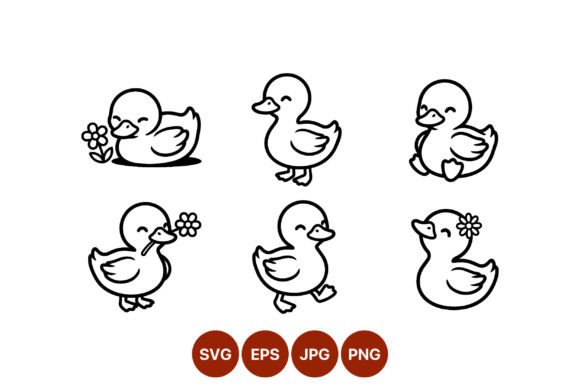 Cute Duckling Graphics & Illustrations for Crafts