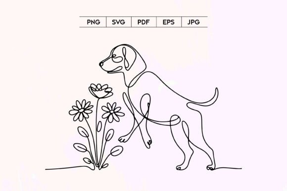 Dog with Flowers Line Art: A Designer's Review