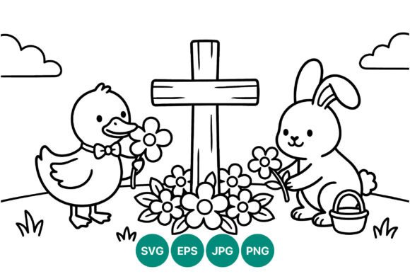Duck & Rabbit Cross: Graphics and Illustrations
