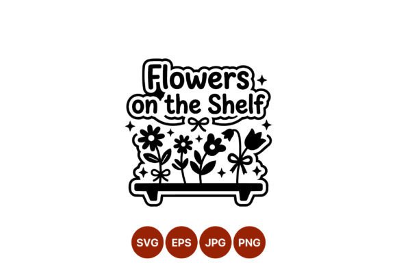 Flowers on Shelf Vector: Graphics & Illustrations