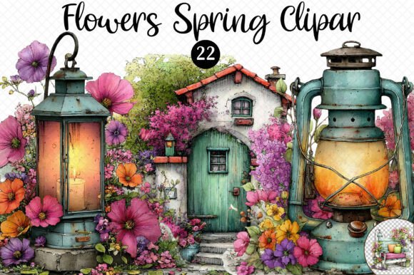 Flowers Spring Clipar: Graphics and Illustrations for Creative Publishing