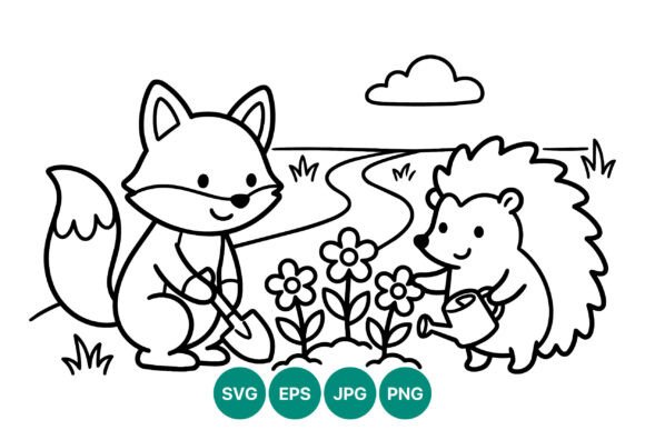 Fox and Hedgehog Graphics: Charming Illustrations