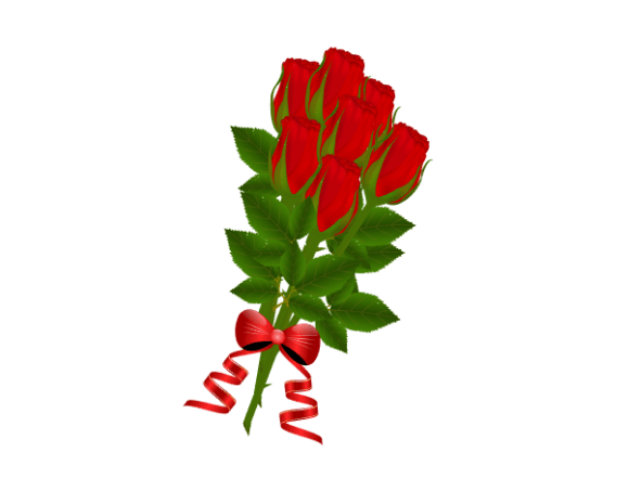 Fresh Bouquet of Red Roses: Premium Graphics & Illustrations
