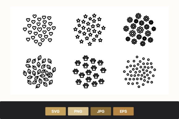 Heart Stars Flowers Paw Icons: Versatile Graphics & Illustrations