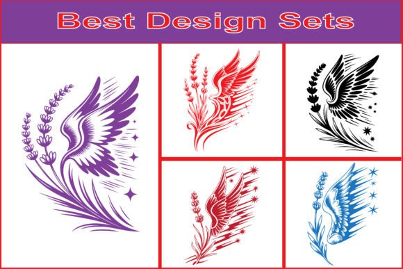 Heavenly Wings with Flowers Vector: Graphics Freebies