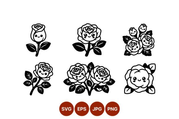 Kawaii Roses: Cute Graphics & Illustrations