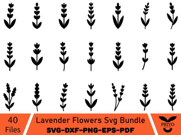 Lavender Flowers SVG Bundle: Elegant Graphics & Illustrations