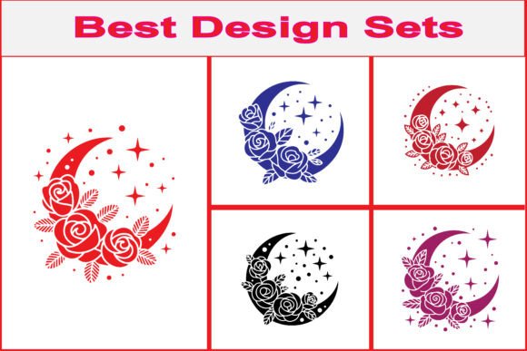 Moon with Roses: Graphics & Illustrations for Crafters