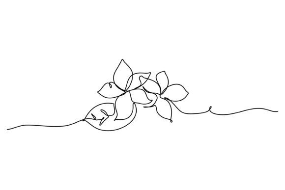 One Line Frangipani: Graphics & Illustrations
