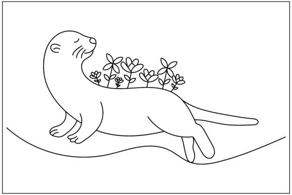 Otter Floating Flowers Line Art: A Designer's Review