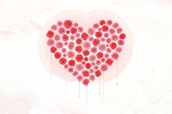 Pink Dripping Roses: Graphics & Illustrations