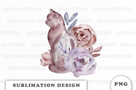 Review: Watercolor Cat with Flowers Png for Embroidery