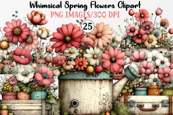 Review: Whimsical Spring Flowers Clipart for Embroidery