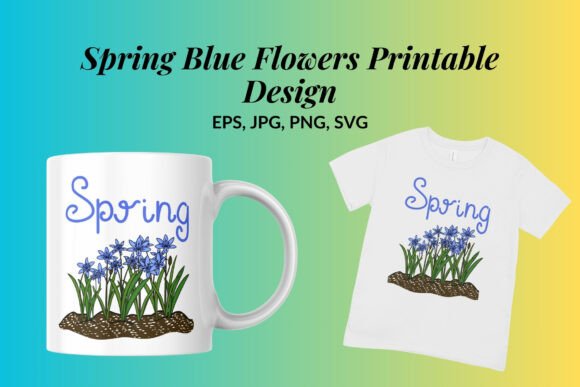 Spring Blue Flowers: Graphics & Illustrations