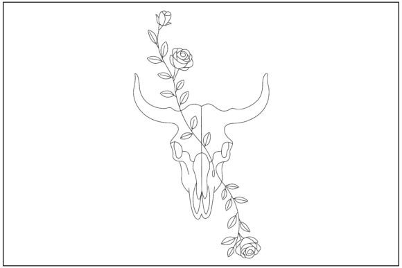Western Skull Roses: Bold Graphics & Illustrations